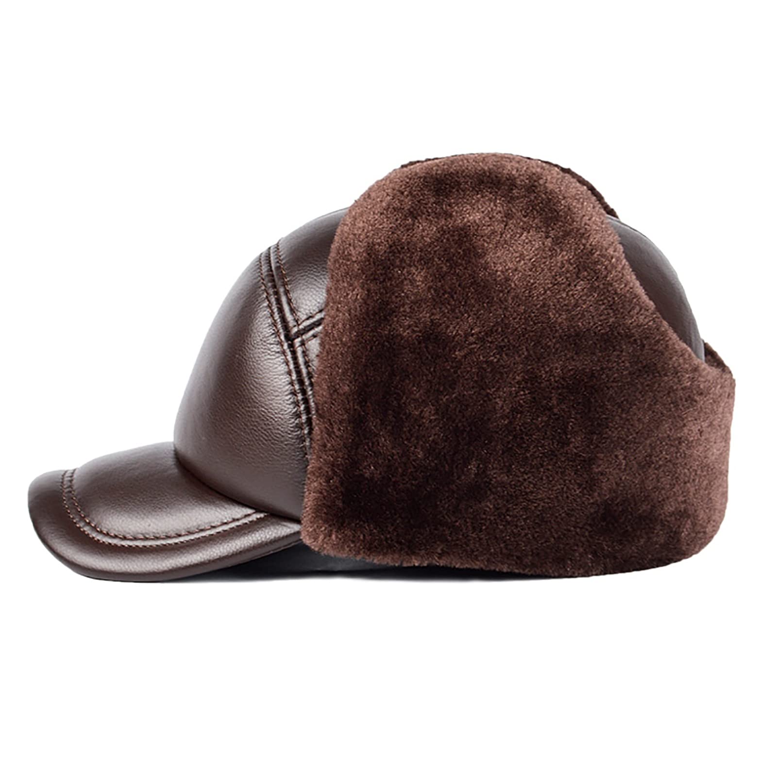 Cappelli invernali, Bomber Cappello uomo Bomber Cappello Cappello con Earflap Winter Winter Toper Toper Trapper Cappello in pelle impermeabile Cappellino Aviatore