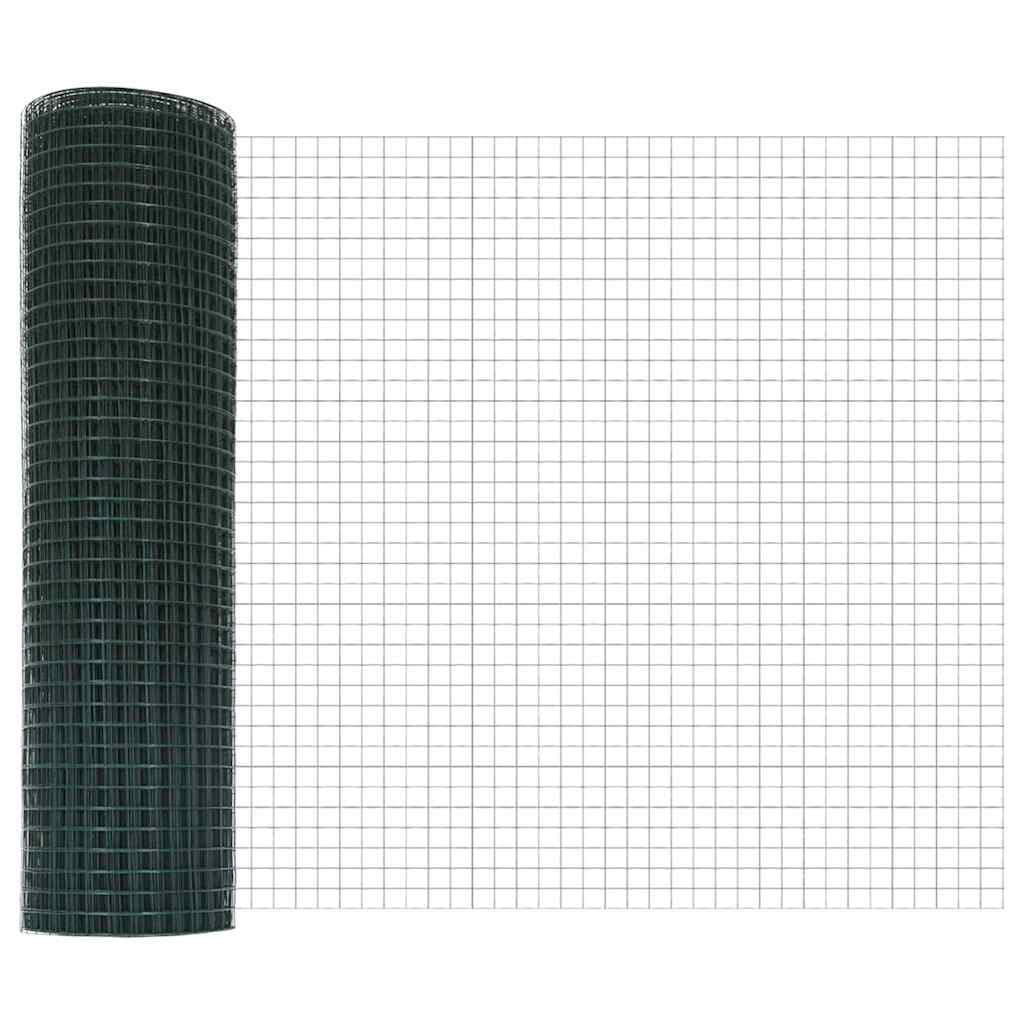 Valla con postes, juego de valla de jardín para pollos, gansos, pavos, aves de corral 25 x 0,8 m (malla de 1,2 x 1,2 cm)