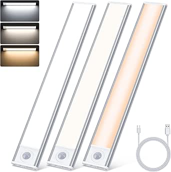 40cm LED Onderbouwlamp Voor De Keuken, 2 Pack Kastverlichting Met Bewegingssensor En Afstandsbediening 2200mah Usb Oplaadbare Kastlamp 3 Lichtkleuren Magnetische Lichtbalk Kast Kledingkast 3110011530