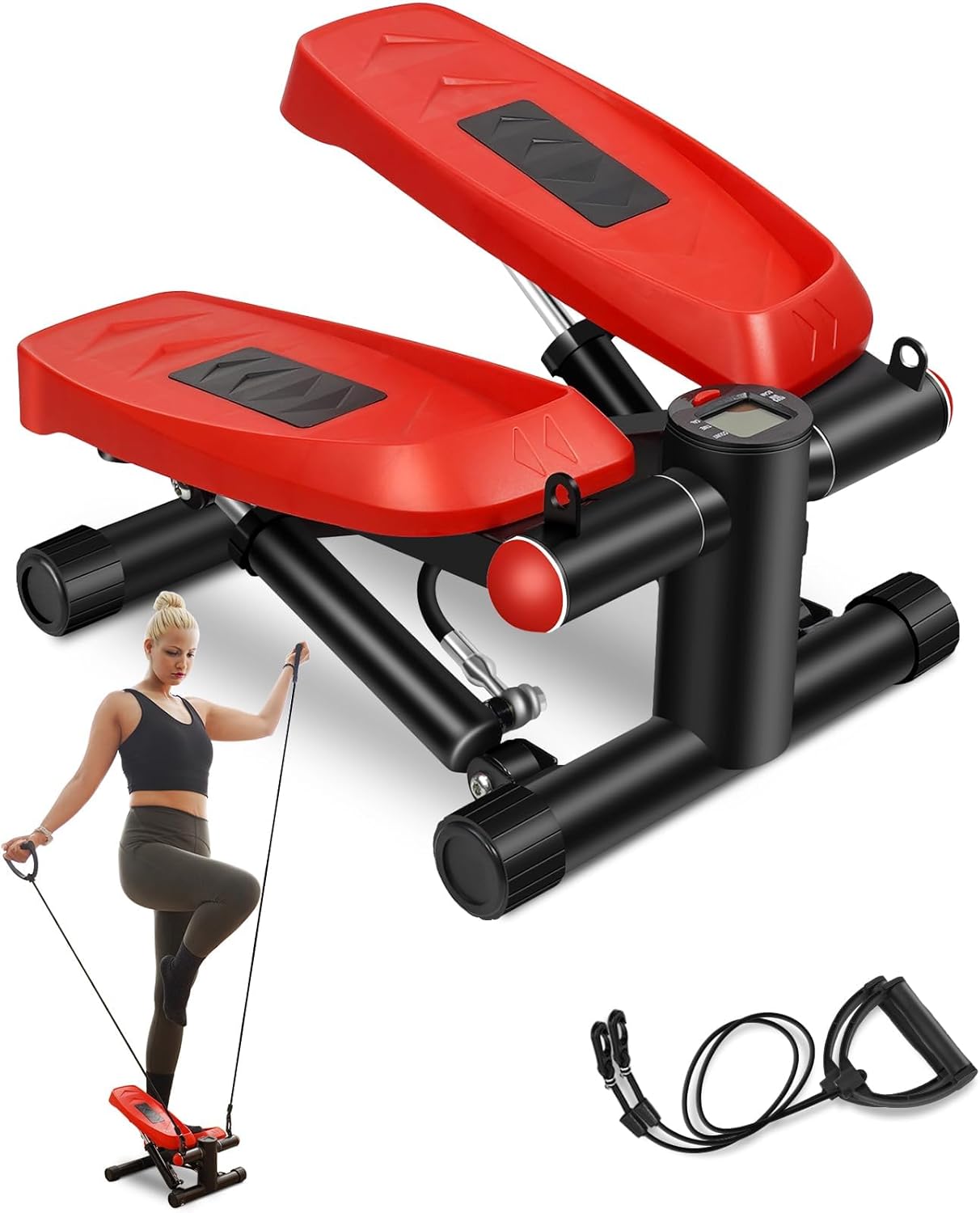 Steppers for Exercise, Stair Stepper with Resistance Bands, Mini