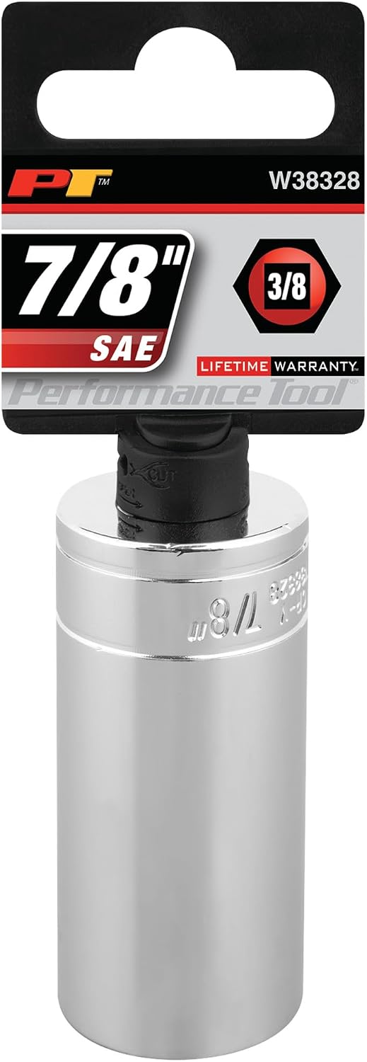 Performance Tool W38328 6-Point Socket, 3/8-Inch Drive, 7/8