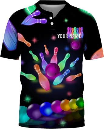 Custom Bowling Jersey Personalized 3D Bowling Shirts with Text Design Your Own Bowling Uniform for Men Women