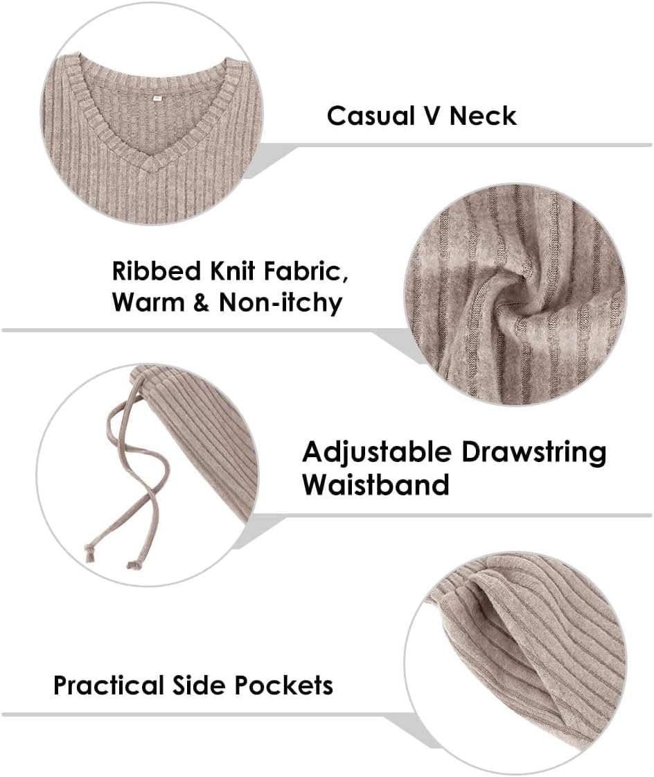 TIYOMI Plus Size Suits For Women 2 Piece Outfits Sweater Top & Wide Leg Pants XL-5XL - Image 9