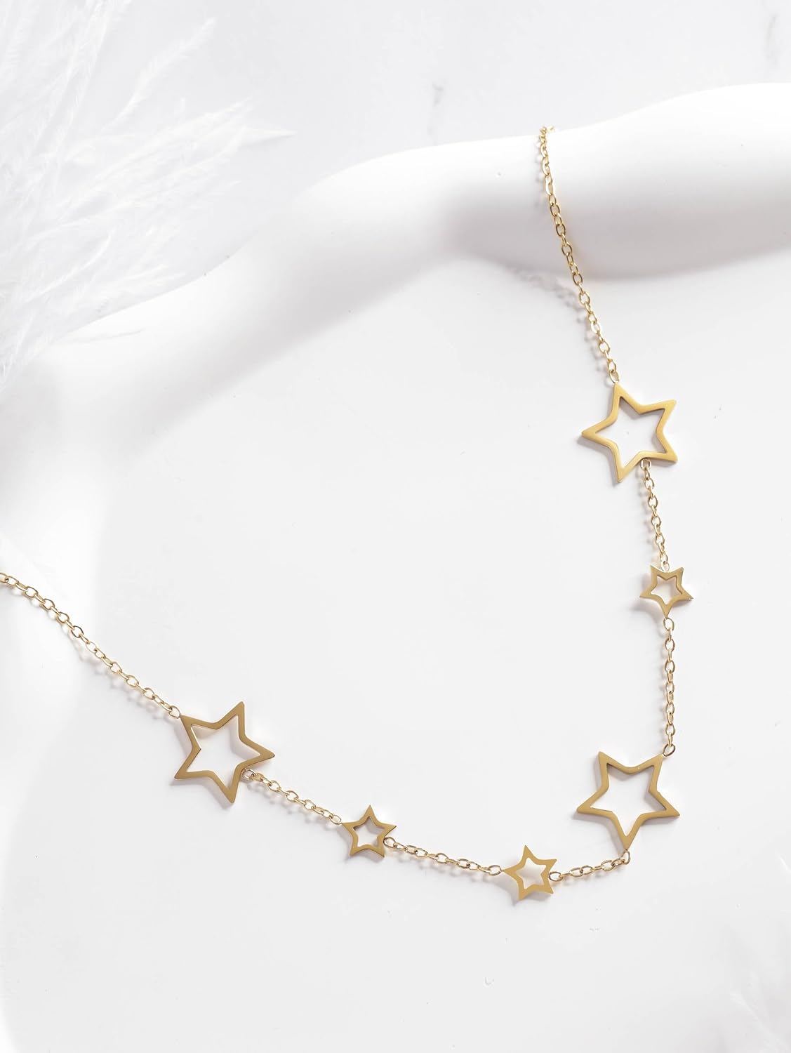 MINACHI Star Necklace, Hollow Star Dainty Chain Choker Necklace, Trendy Minimalist Jewelry Gift for Women - Image 2