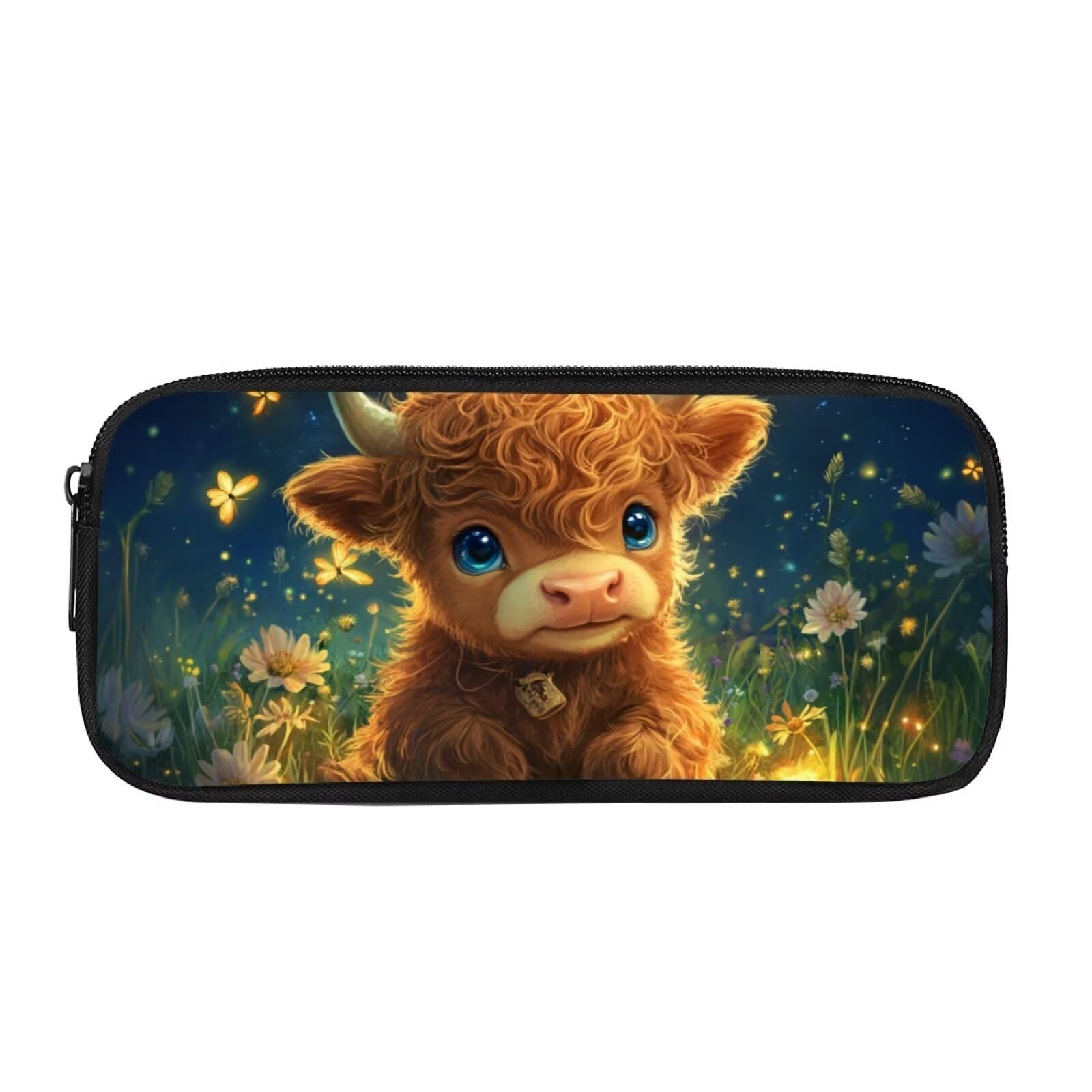 COEQINE Pencil Bag Stationery Bag Large Capacity Pencil Case with Zipper for Students Cool Pen Bag for School Office Print Highland Cow โ image 1
