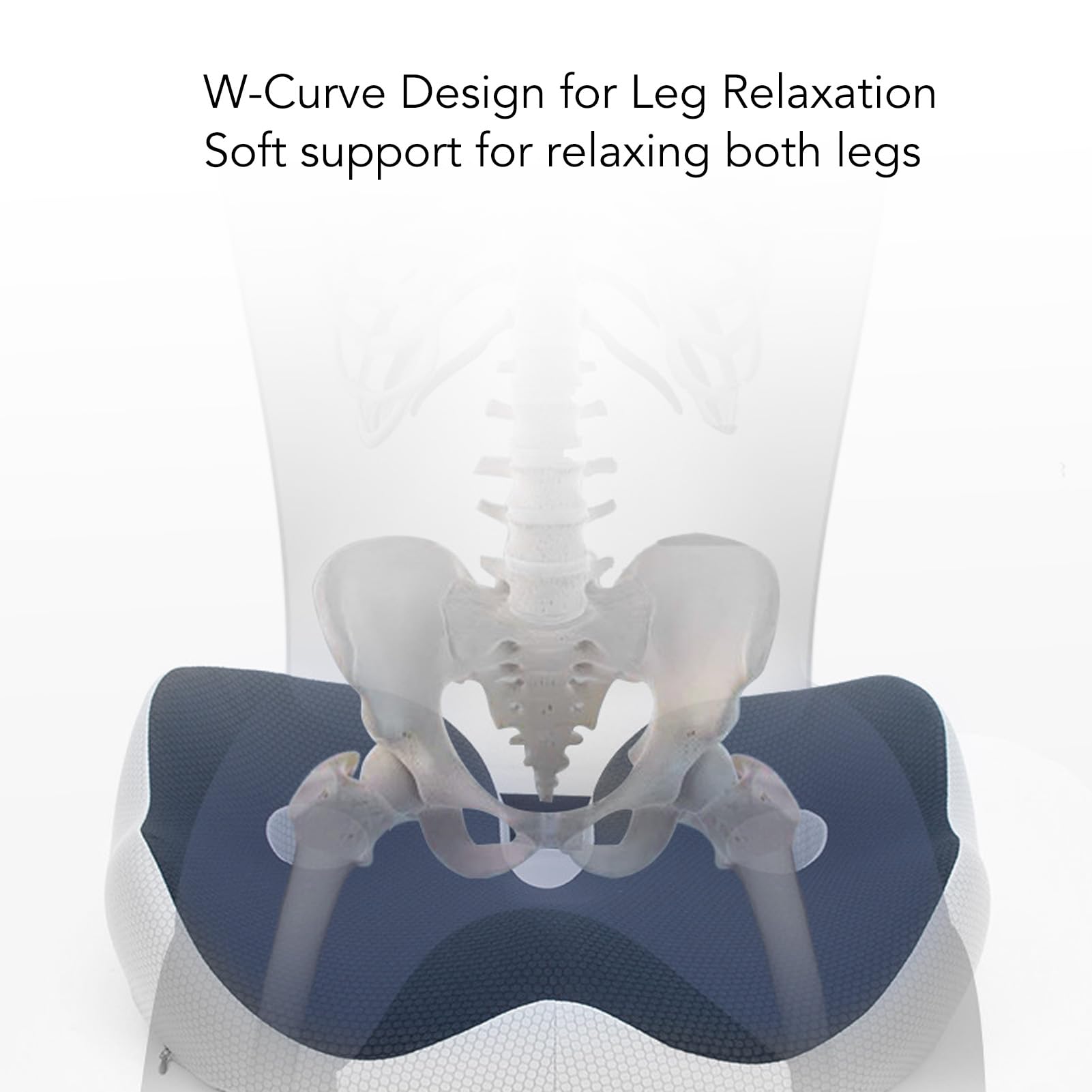 AMONIDA Cojín de Espuma Viscoelástica para Silla de Oficina, Diseño Ergonómico en Forma de U Que Proporciona Alivio y Apoyo para el Dolor del Coxis, 1 Unidad (Azul Oscuro)
