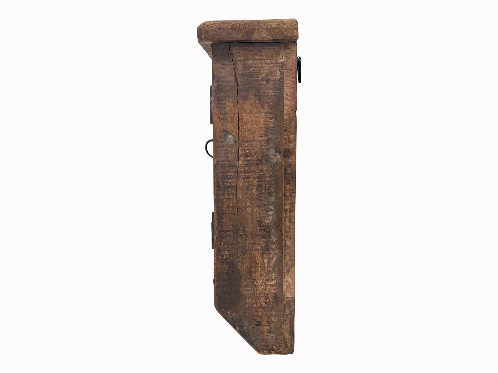 Woodkings Schlüsselkasten Sumatra | Schlüsselhaken 25x35x10cm aus Altholz | ideal für Flur Büro Deko | Rustikales Design mit Glastür und Haken