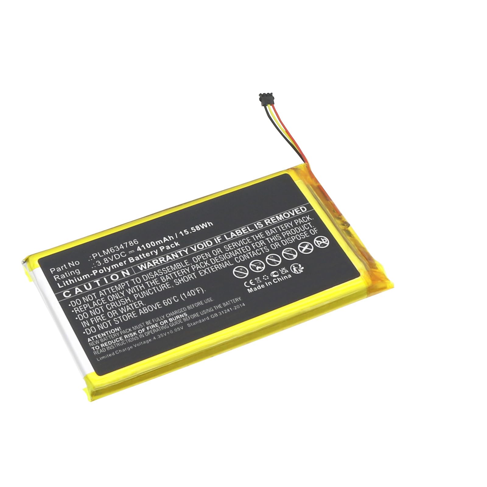Synergy Digital Player Battery, Compatible with iRiver PLM634786 Player, (Li-Pol, 3.8V, 4100mAh) Ultra High Capacity, Replacement for iRiver PLM634786 Battery