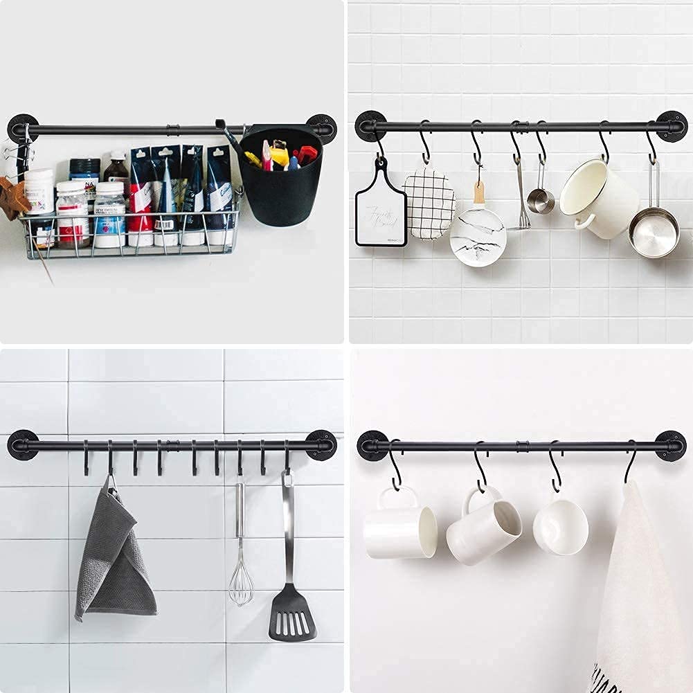 Portapentole Ovale In Ferro Battuto Da Soffitto, 10 Ganci | Organizer Da Cucina Appendibile Per Pentole E Padelle, Altezza Regolabile