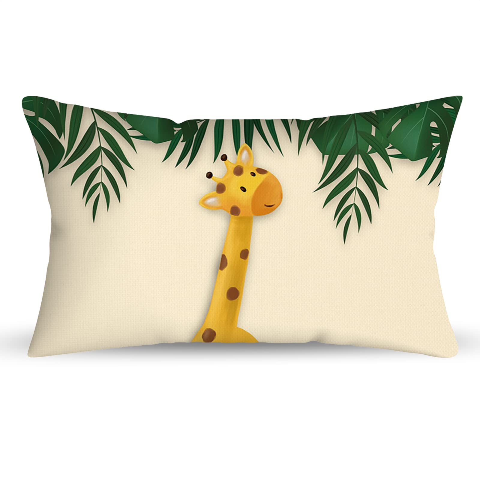 Housses De Coussin Lot De 2 - Motif Lion Safari Mignon - Taille 40x40 Cm - En Polyester - Pour Chambre Enfant