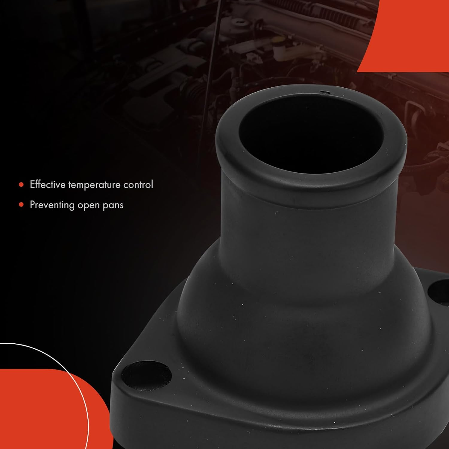 A-Premium Engine Coolant Thermostat Housing Assembly Compatible with GM LS1 LS2 LS7 1997-2008 Engine Thermostat, Black Aluminum, Straight, with 160° Thermostat and 2 Bolts