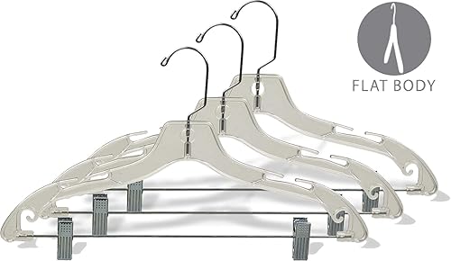 Miniatura 2 de The Great American percha de ropa Company transparente Junior percha de ropa con pinzas y muescas (caja de 100)