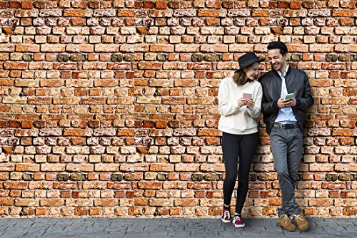 Image of DWELLSINDIA Brown 3D Brick Self Adhesive Wallpaper Waterproof, Scratch Resistant, Laminated 41cmx244cm