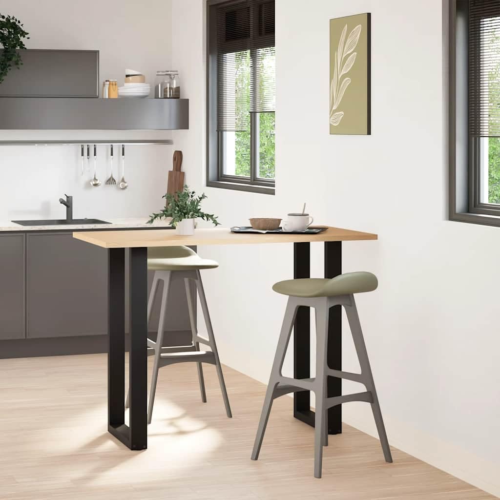 Patas de mesa de bar en forma de U, 2 unidades, color negro, 50 x (100 – 101) cm, de acero, robusto, para mesas altas y barras, moderno marco de bricolaje con patas niveladoras y tornillos