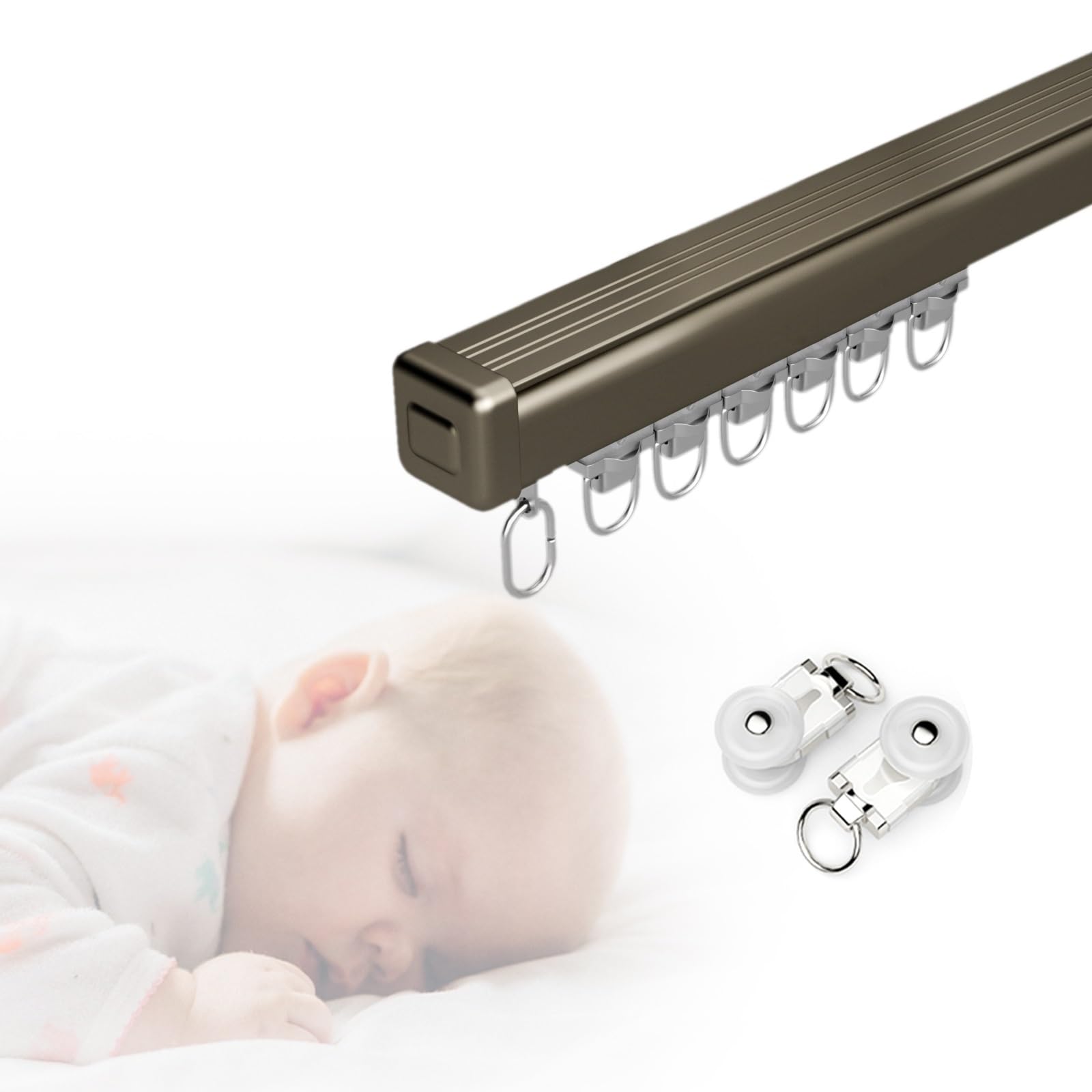 Tringle à rideau en aluminium anti-corrosion pour salle de bain
