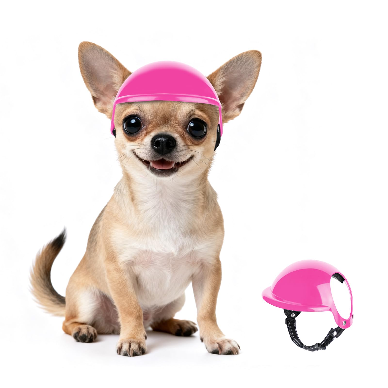 Amazon.com : PETLESO Dog Helmet for Small Dogs, XSmall Chihuahua Dog Motorcycle Helmets with Ear Holes, Pet Safety Hat Extra Small Doggy Helmet for Puppy & Cats Head Protection, Adjustable, Pink XS