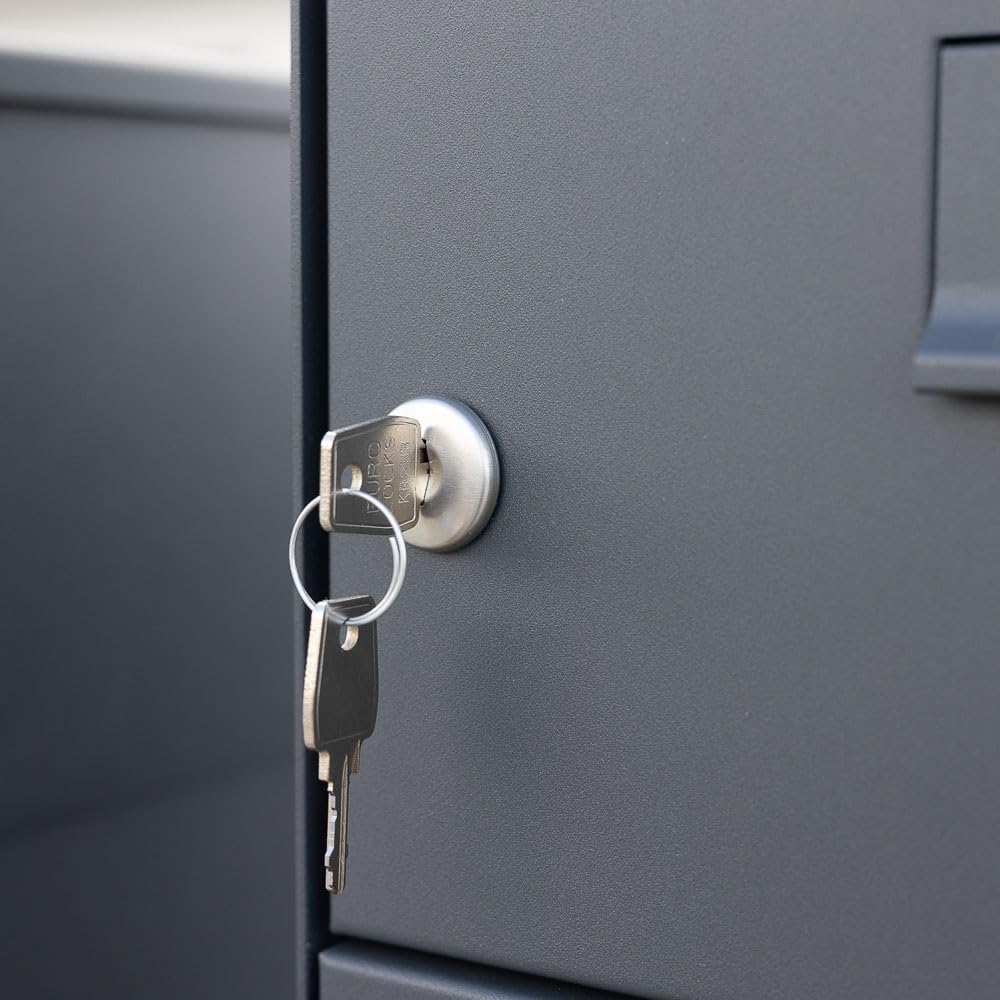 KNOBLOCH Briefkasten mit Paketbox KNOBOX PRO 11 - mit Gravur personalisiert, XXL Paketkasten, rostfrei wetterfest, Anthrazit RAL7016