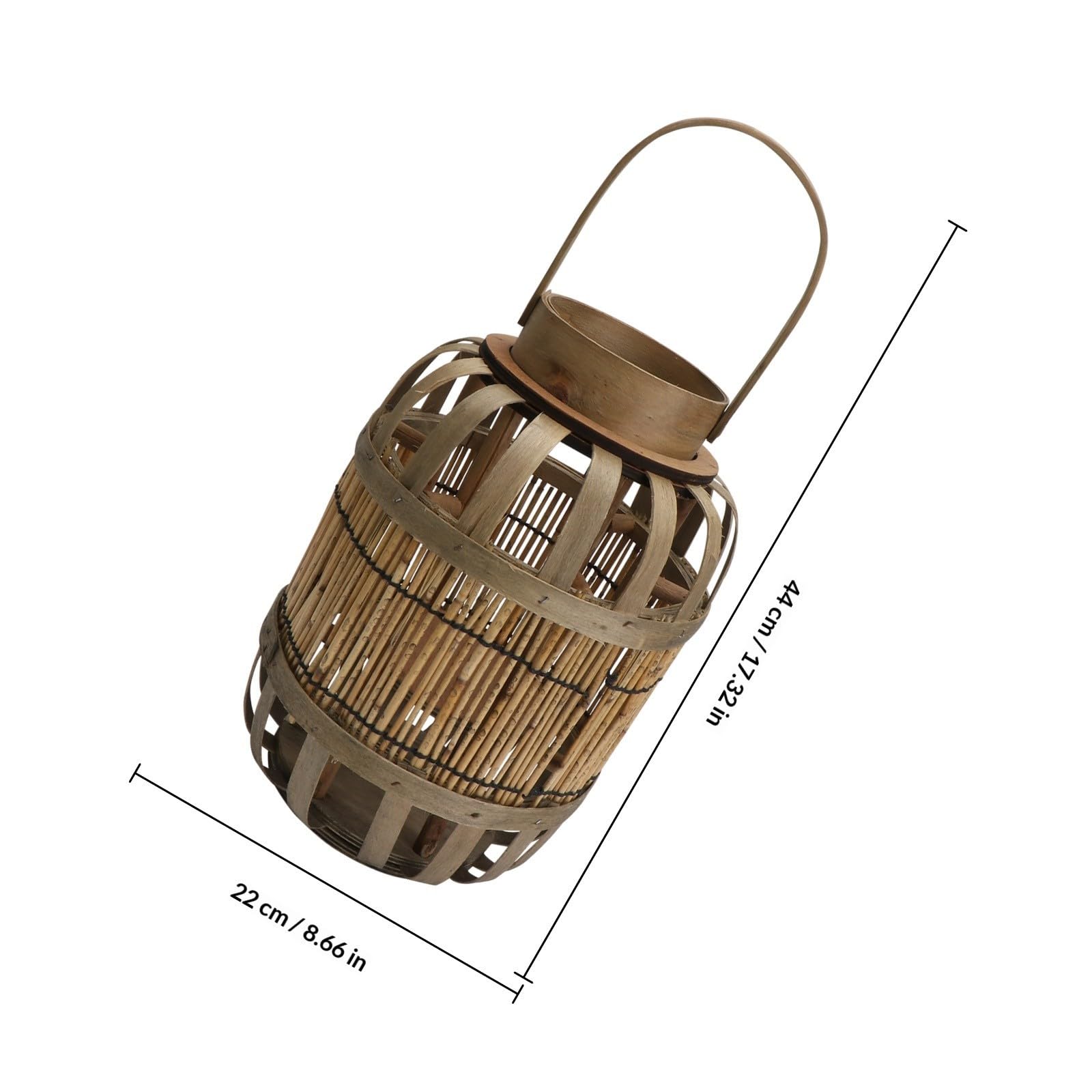EXCEART Farol Decorativo de Madera Estilo Retro Tejido a Mano, Linterna de Vela para Decoración del Hogar y Fiestas Diseño Elegante y Resistente al Desgaste
