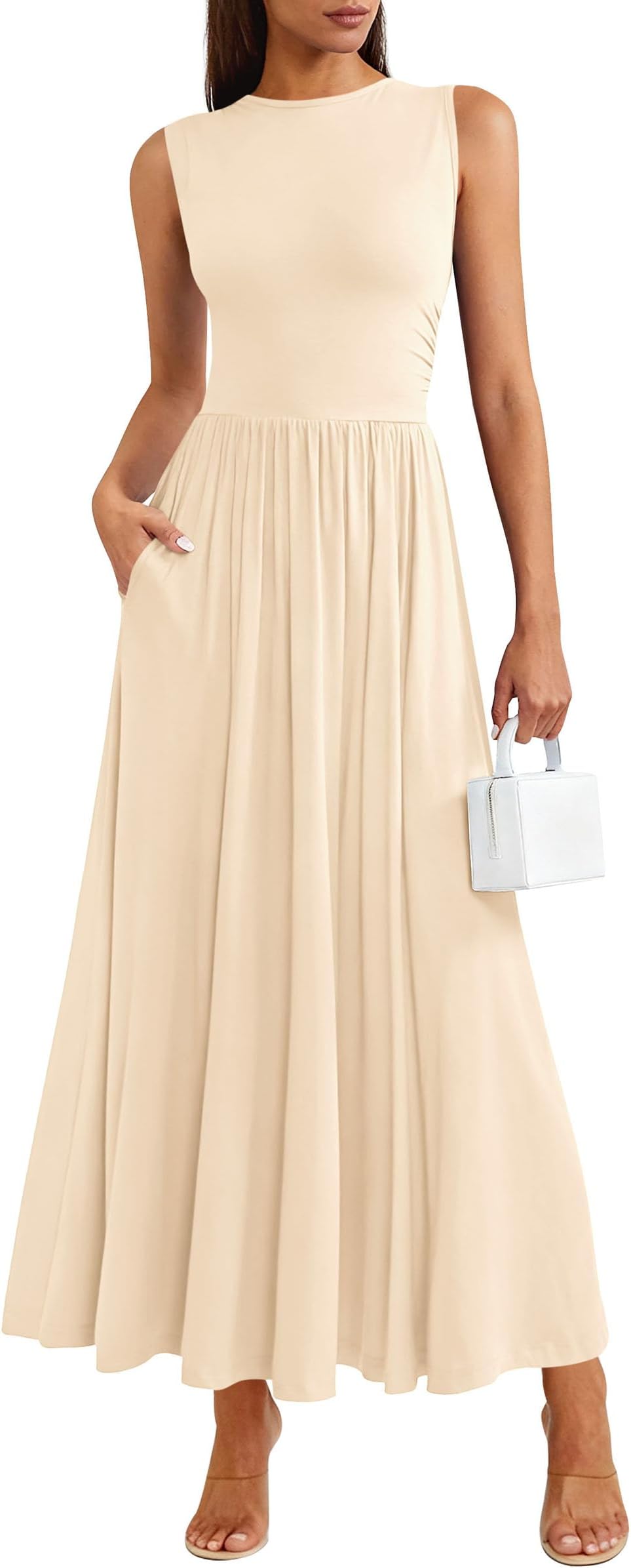 Summer Maxi Dresses for Women 2026 Sleeveless A Line Flowy Long Casual Sundress Wedding Guest Fashion Clothing