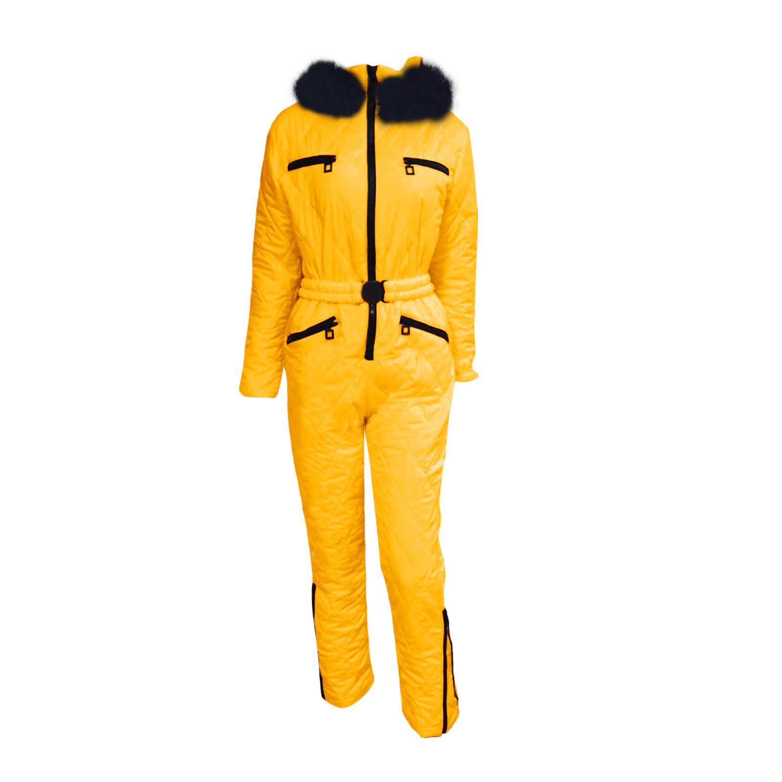 Traje de nieve para mujer cálido: traje de nieve para mujer, traje de esquí de una pieza, chaqueta de snowboard con capucha de piel, mono de esquí de una pieza, mono de esquí de una pieza, traje de