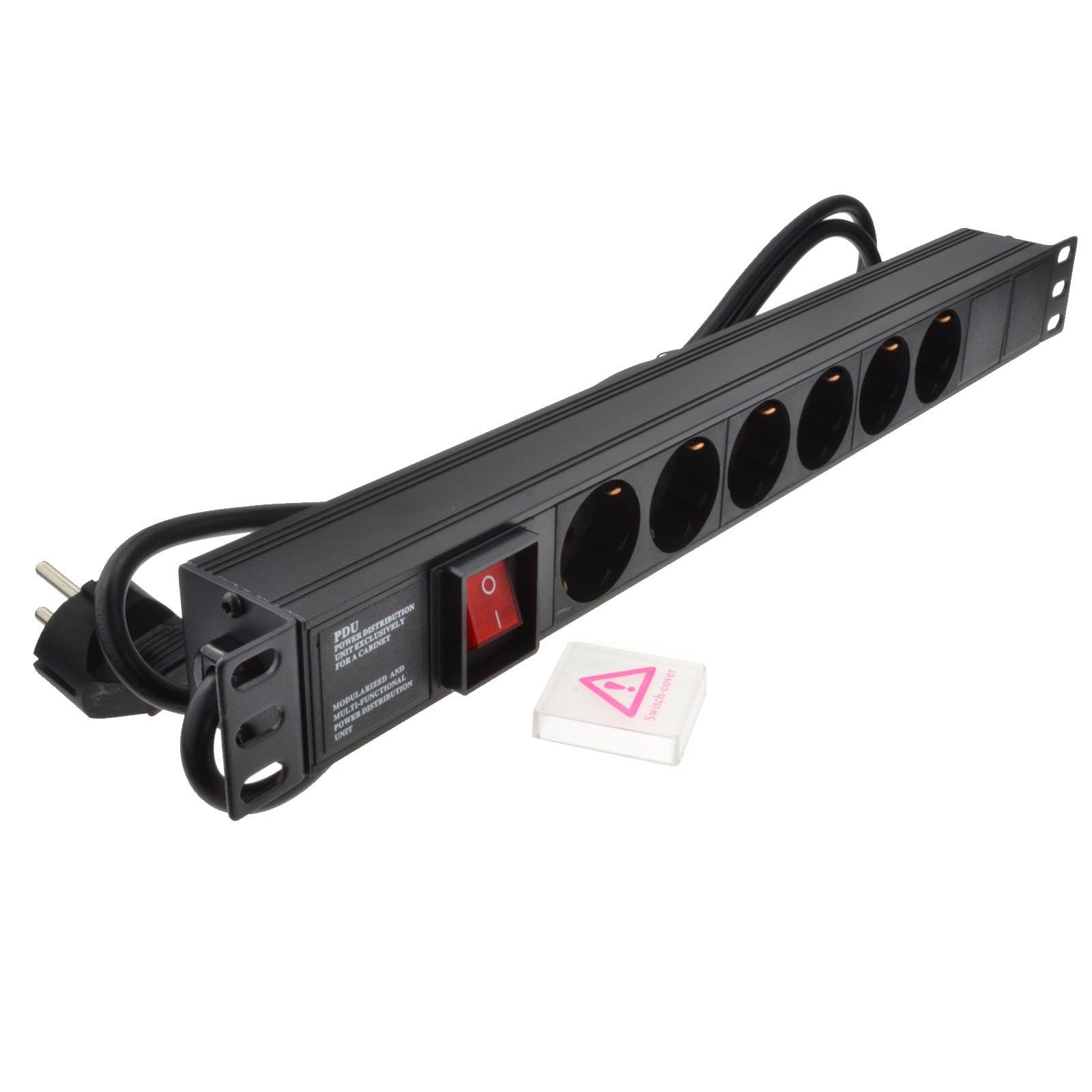 Strom Verteilen Einheit 19 inch Rack PDU 6 Wege Euro Schuko Buchse & Stecker