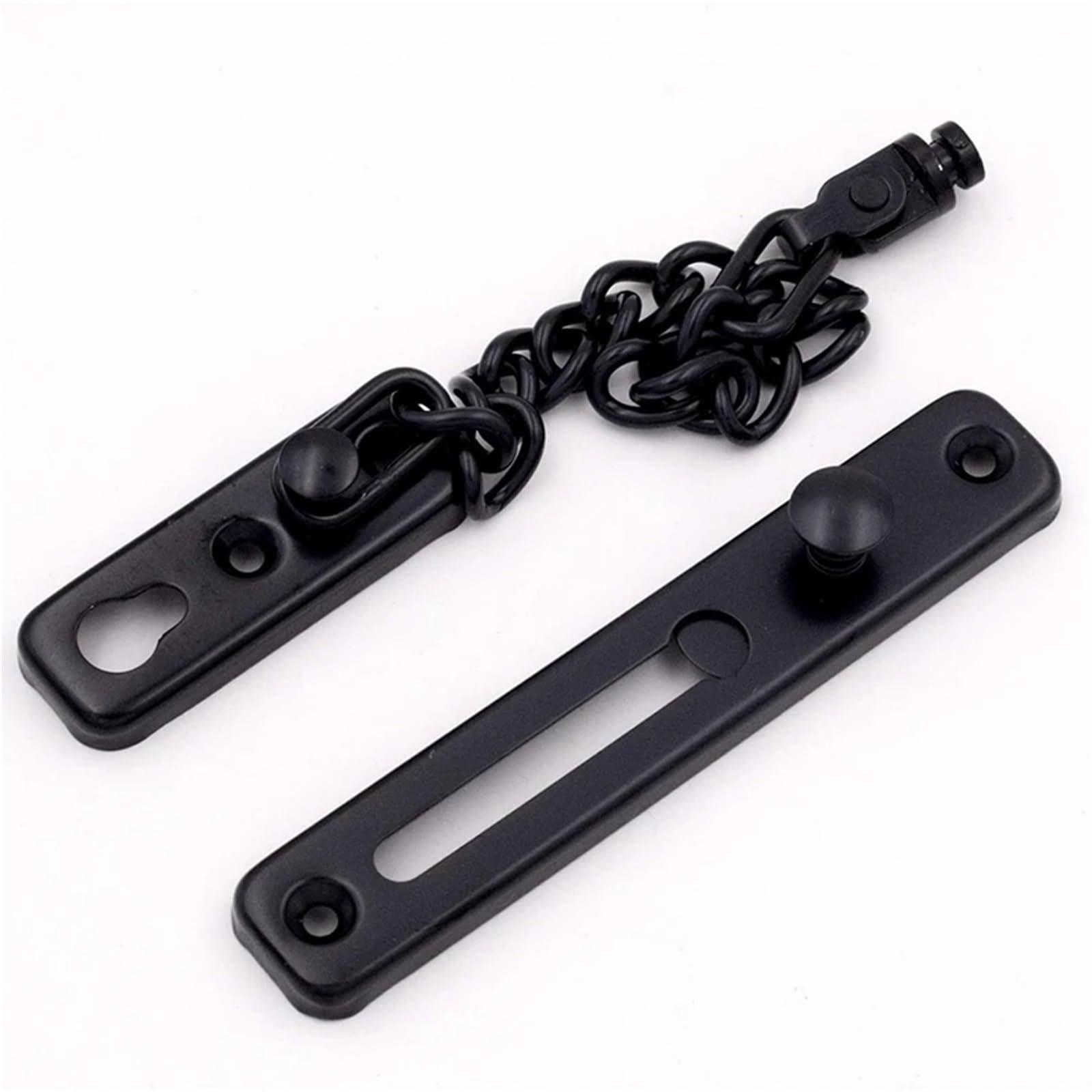 Lot de 8 chaînes de porte de sécurité pour porte intérieure, protection de chaîne en acier inoxydable, loquet de porte poli avec vis, noir