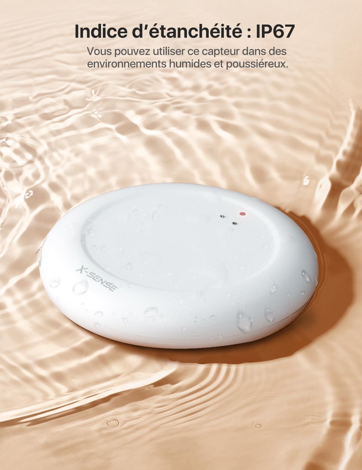 X-Sense Wassermelder WLAN mit SBS50 Basisstation, WLAN Hygrometer Thermometer Innen mit LCD-Display, App-Warnungen（nur 2.4Ghz）