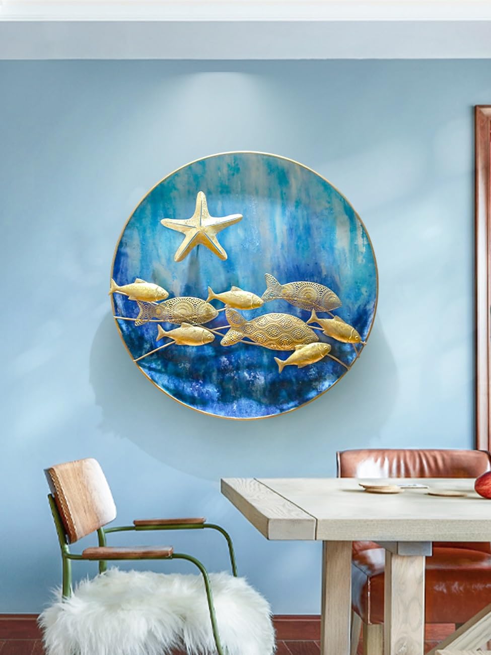 Decorazioni da Parete in Metallo Pesce Wall Art Legno Metallo Pesce Decorazione Da Parete Appeso Pesce In Legno Decorazioni In Metallo Per La Decorazione Della Parete Della Casa Sculture a parete Deco