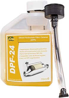 DPF-24 DPF Cleaner - 250ml treats up to 60L. DPF Filter Cleaning Diesel Particulate Filter Cleaner with DPF Cleaner Fluid for Reduced DPF Cleaner Cost Easy To Use Fuel Additive.