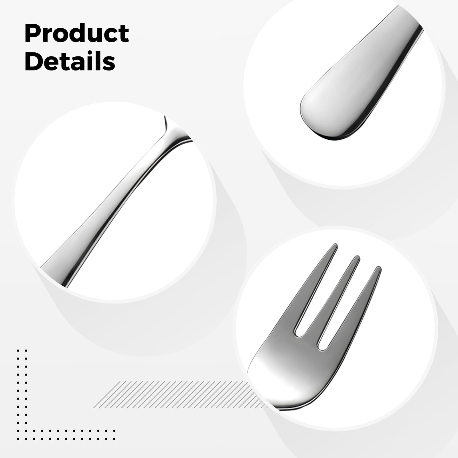 Lot de 36 fourchettes à huîtres avec poignée profilée, acier inoxydable, poli miroir, design à 3 dents, durable et élégant, pour les huîtres et les petits aliments, idéal pour la maison et le