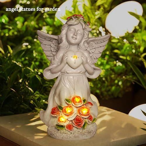 Miniatura 4 de Estatuas de ángel, luz solar, esculturas de jardín de ángel, decoración al aire libre, ángel, decoración de jardín exterior, adornos de cementerio,