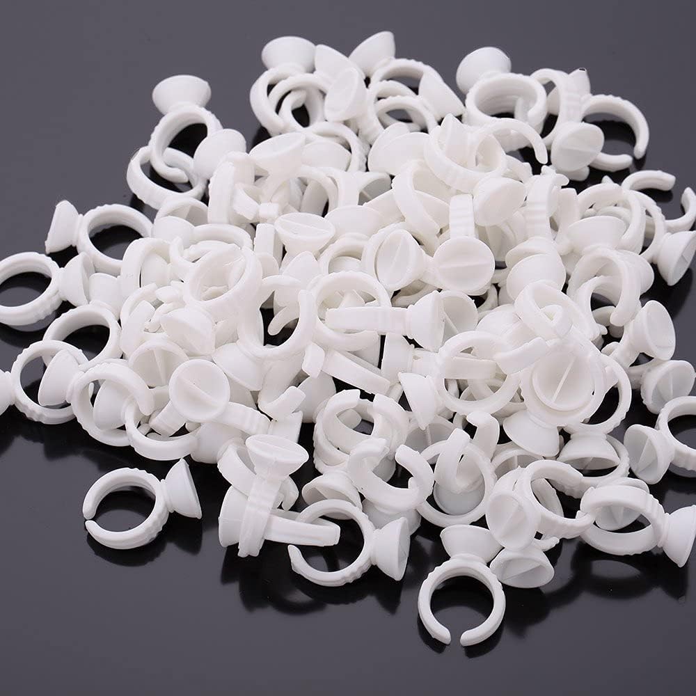 4beauty therapy Glue Rings for Eyelash Extensions, Plain White Glue Rings Lash Fan Glue Cups Holder Lashing Supplies (White Round Shaped) (25 Pc)-picture-38
