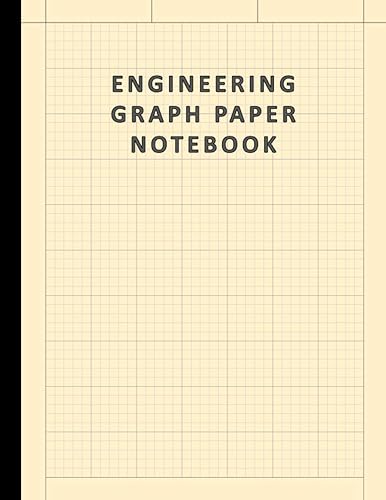 Engineering Graph Paper: 8.5 x 11 inches, 110 pages/55 Sheets | Engineering Grid Paper Notebook | Quadrille 5 X 5 Quad Ruled Book | 5 Squares per Inch | Cream Paper | Cream Cover