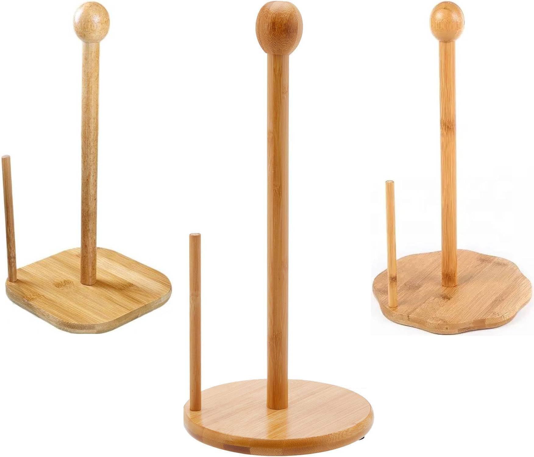 MOMENT 1 Pack Bamboo Roll Holder countertop Tissue Stand Bamboo Paper Towel Holder Kitchen Paper Towel Stand Tissue Holder Paper Towel Holders Tissue Paper Bamboo Toilet