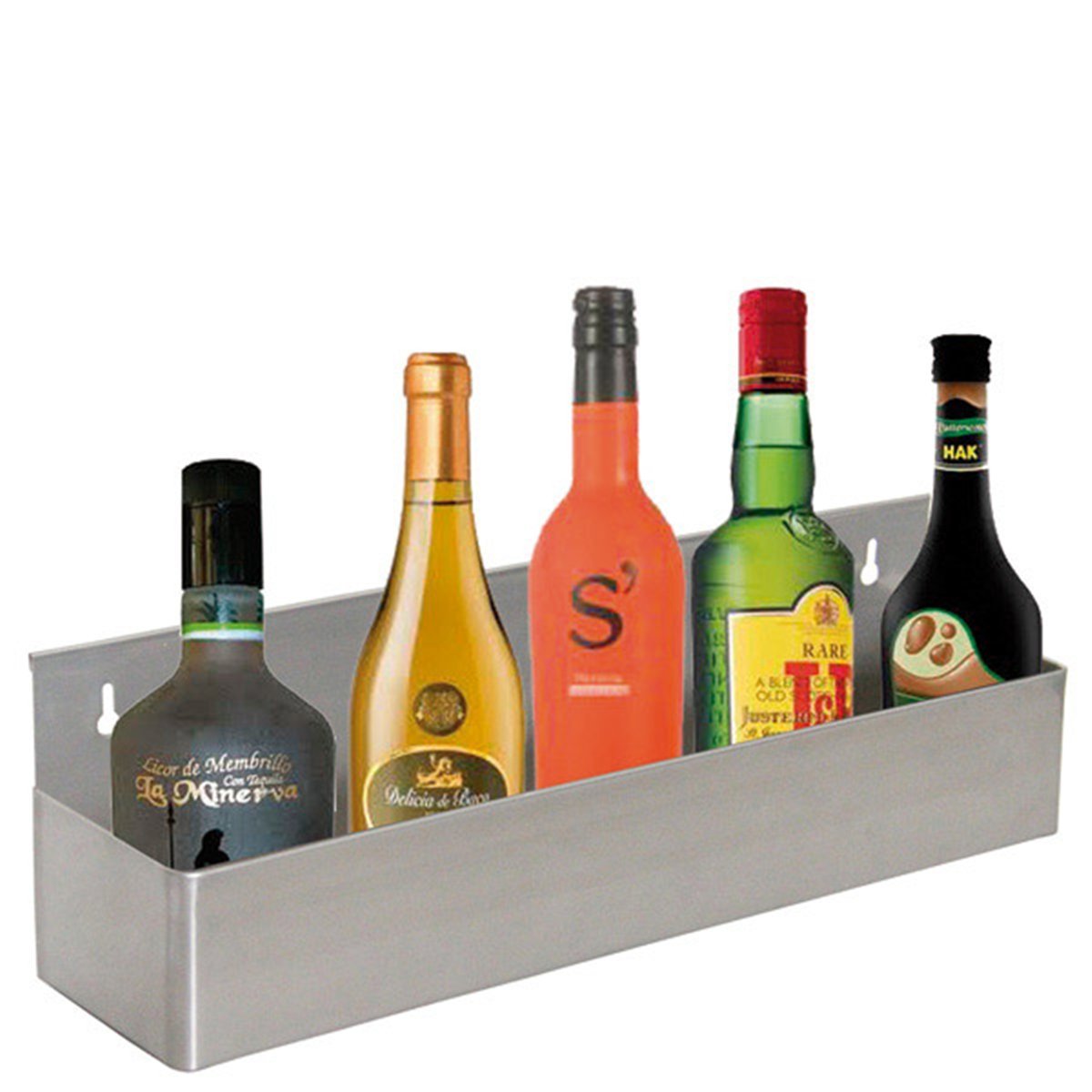 García de Pou 123.93 Estantería Bar para 5 Botellas, 56 x 10.5 x 15.2 cm, Plateado