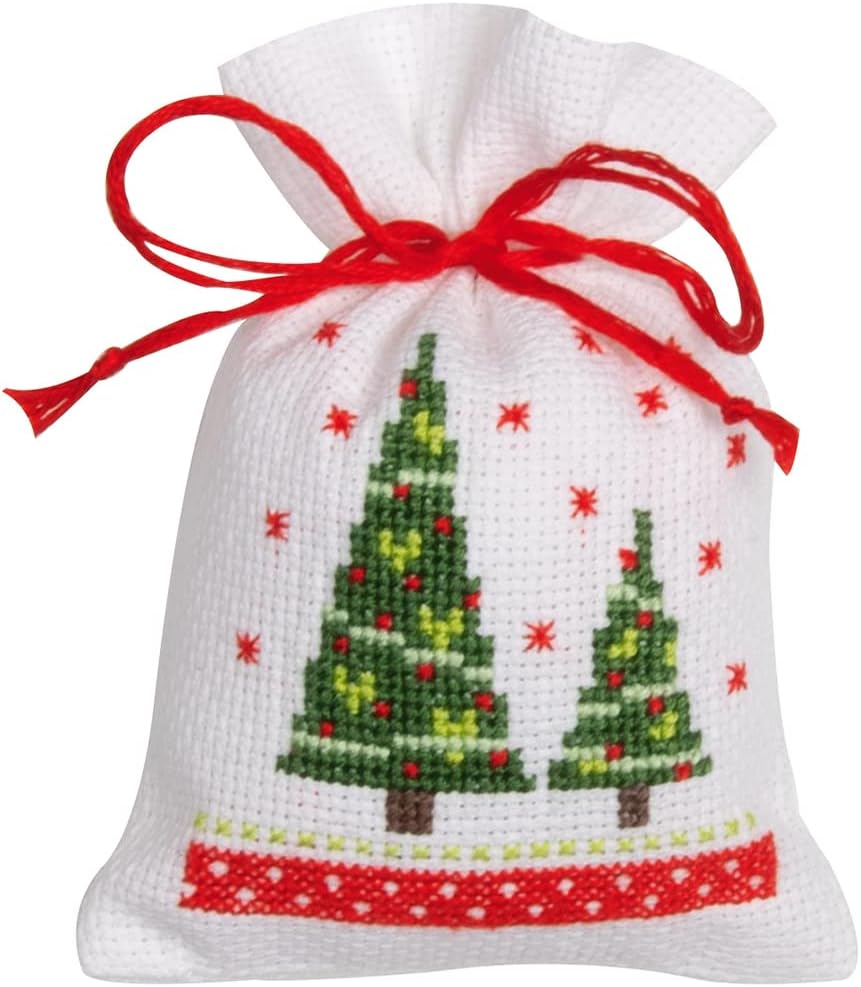 Vervaco Counted Cross Stitch Sachet Bags Kit 3.2"X4.8" 3/Pkg-Christmas Figures (18 Count) -V0188100
