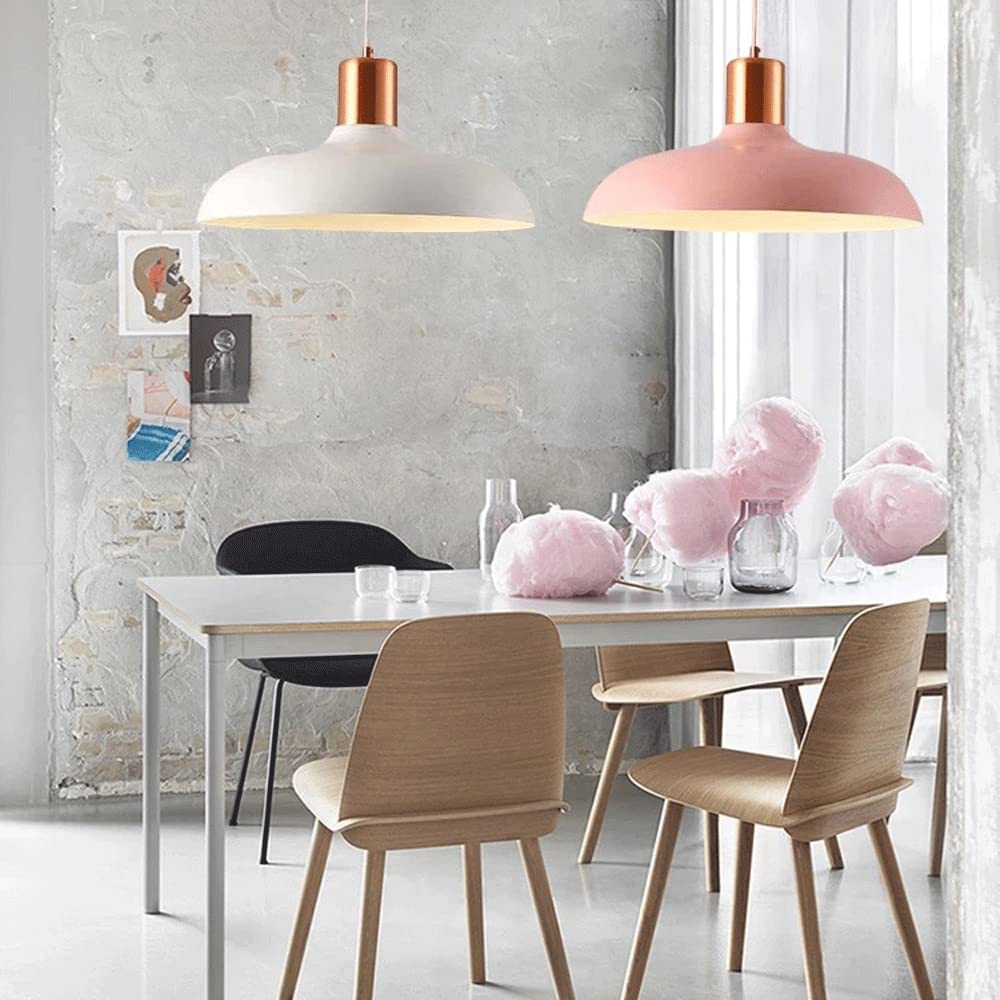 Dôme Abat-Jour Pendentif Luminaire Industriel en Métal Suspendu Droplight E26 Vis Vintage Hauteur Réglable Plafond Lustre Lanterne pour Vestiaire, Couloir, Îlot De Cuisine
