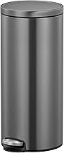 EKO Stainless Steel Soft Close and Finger Print Proof Pedal Garbage Bin, 30 Liter Capacity, Titanum Grey