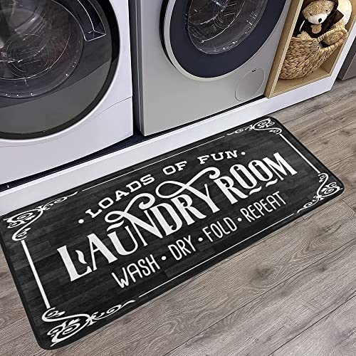 Laundry Room Mat Farmhouse Decor Floor Runner Rug Laundromat Doormat 39x20in Background Old Panels