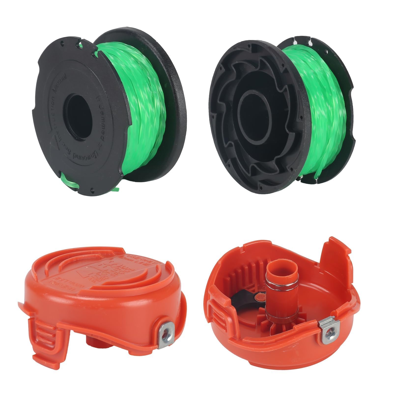COEWUR 0.08"/2mm 20ft Strimmer Spool for Black and Decker GL7033 GL9035 GL8033 Strimmer Line Replacement A6486 and Cover 90583594 Compatible for Black and Decker (Spool *6+caps *1) - Image 2