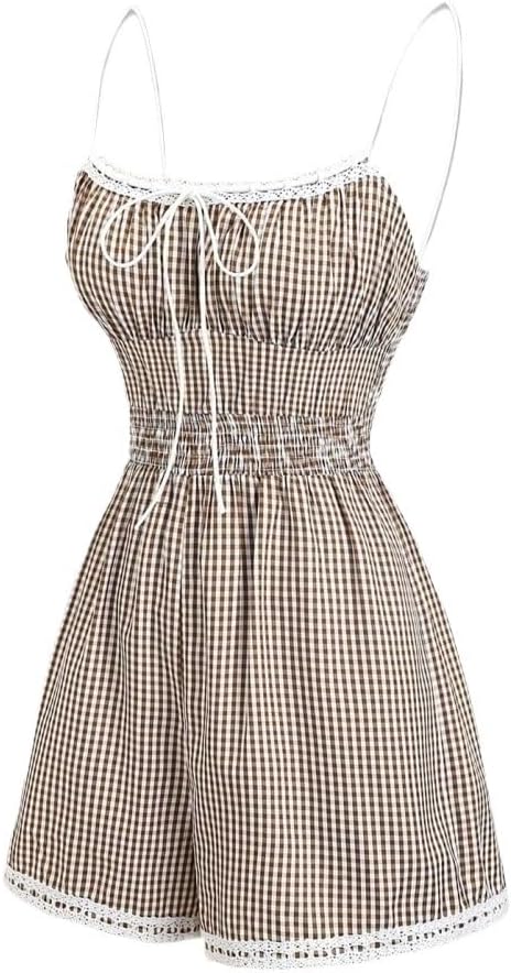 Rompers for Women Summer Strap Shorts, Lace Trim Jumpsuit, Spring And Summer