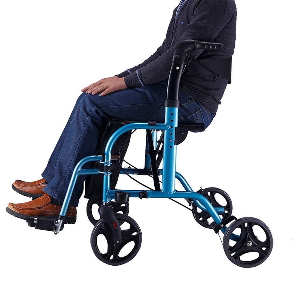 Rollator Walker with Seat and Basket, 4 Wheel Walkers for Seniors