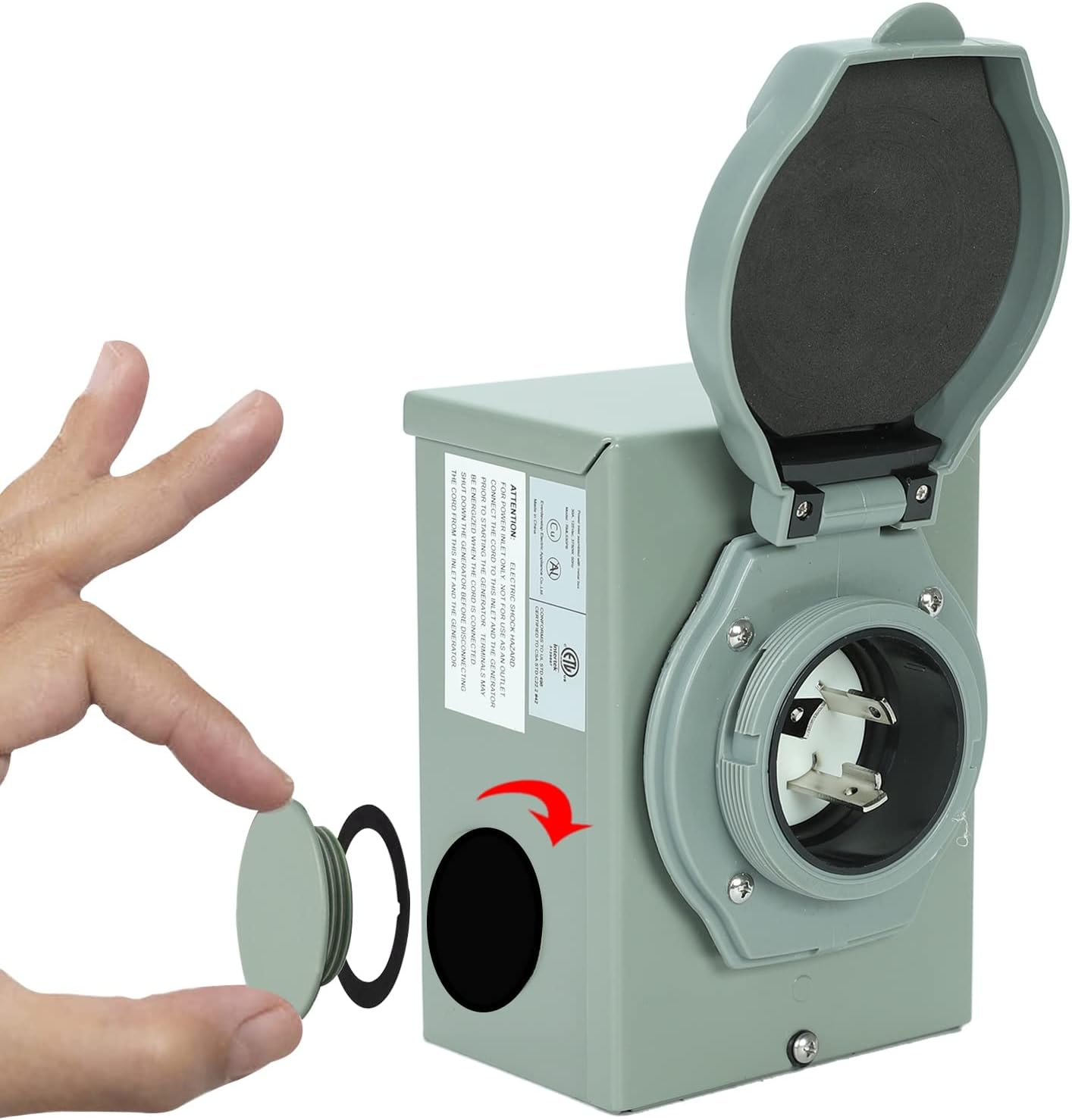 Buy STMGW 30 Amp 125 Volt RV Power Inlet Box, NEMA L530 3Prong Power Inlet Box, 30A Camper RV