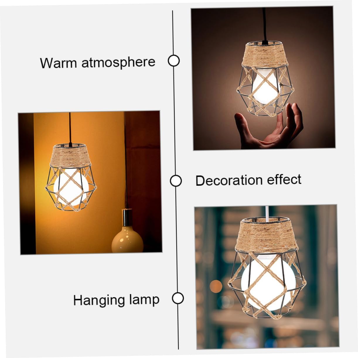 Uonlytech Lampshade Set of 2 Industrial Style Retro Decorative Lampshades Metal Frame