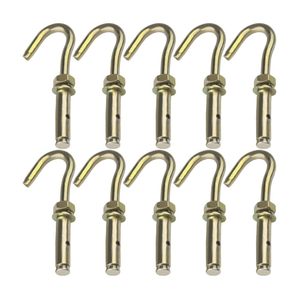 Pernos de anclaje, Pernos de tornillo de anclaje con manguito de expansión de acero inoxidable, Gancho de expansión abierto - Pernos de expansión Perno de anclaje de expansión, M10 * 100 (120 °) / 5 p