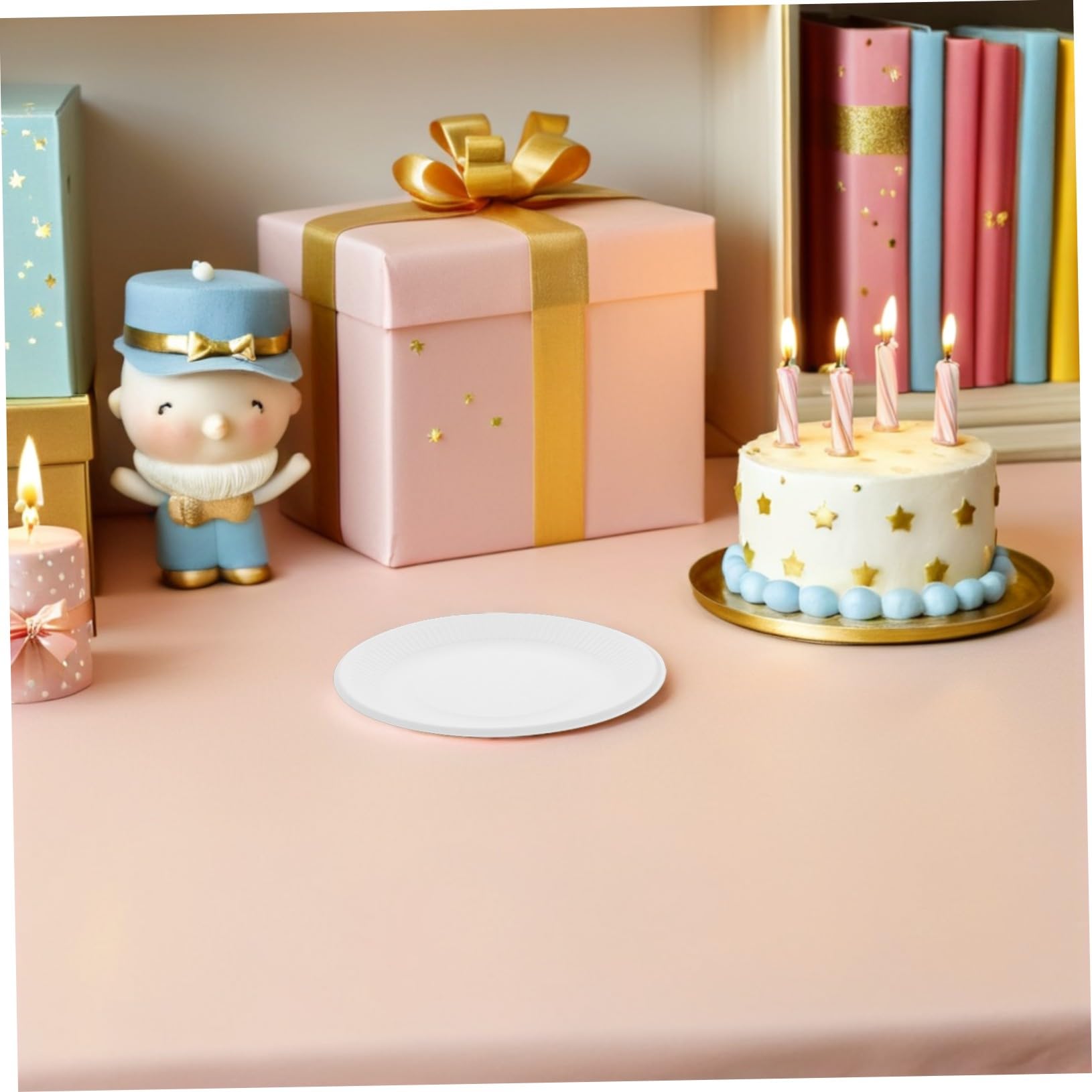 Didiseaon Piatti Dessert Monouso Rotondi 6 Pollici Carta Bianca 200 Pezzi | Dolci, Aperitivi e Snack, Stile Semplice ed Elegante, per Feste e Eventi Formali