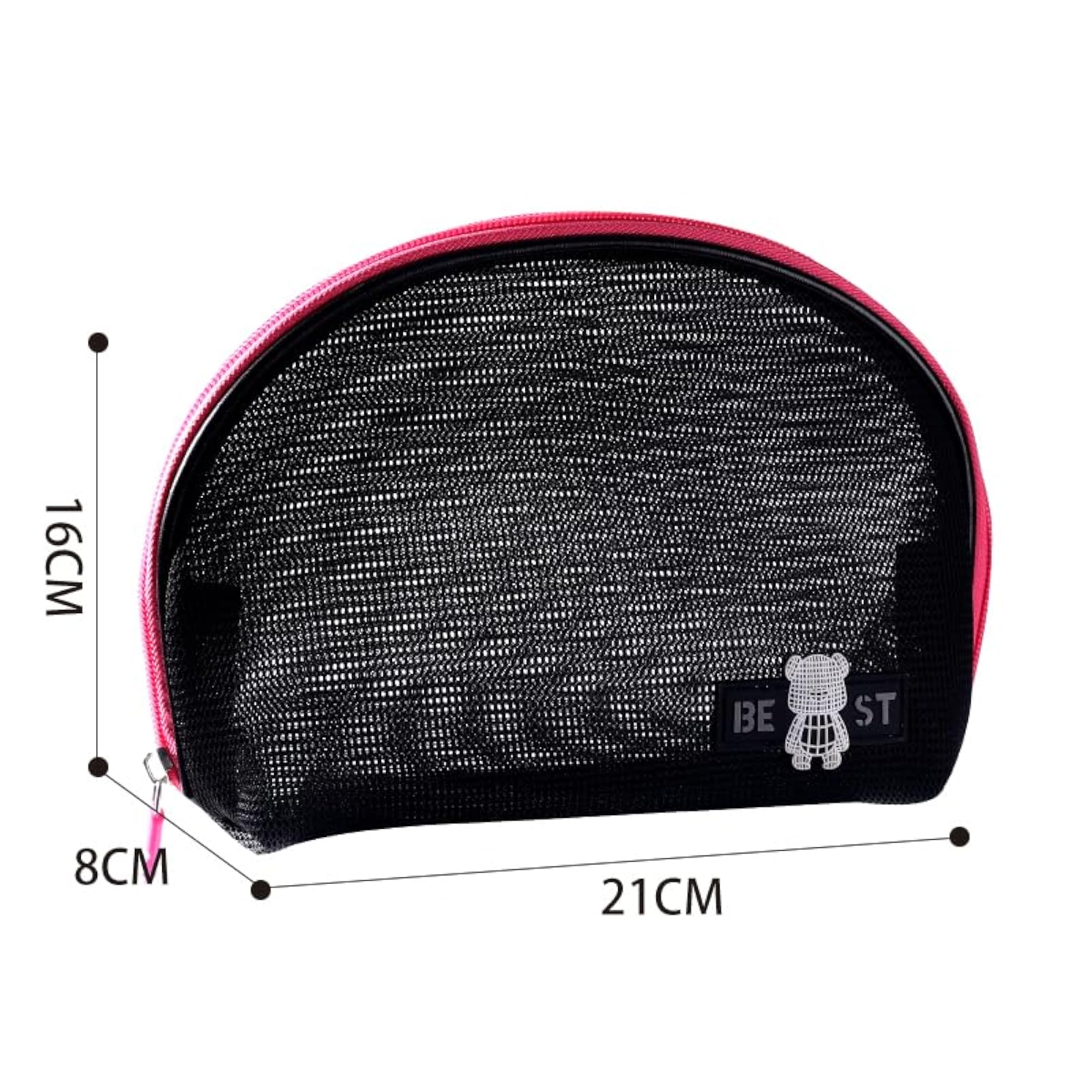 Compact Travel Makeup Organiser Bag, D-Shape Cosmetic Storage Case