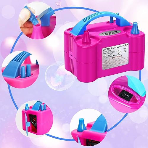 Miniatura 2 de Growsun Bomba eléctrica de globos de 110 V 600 W, kit de arco de guirnalda de globos, inflador de aire para decoración de globos de fiesta, tira