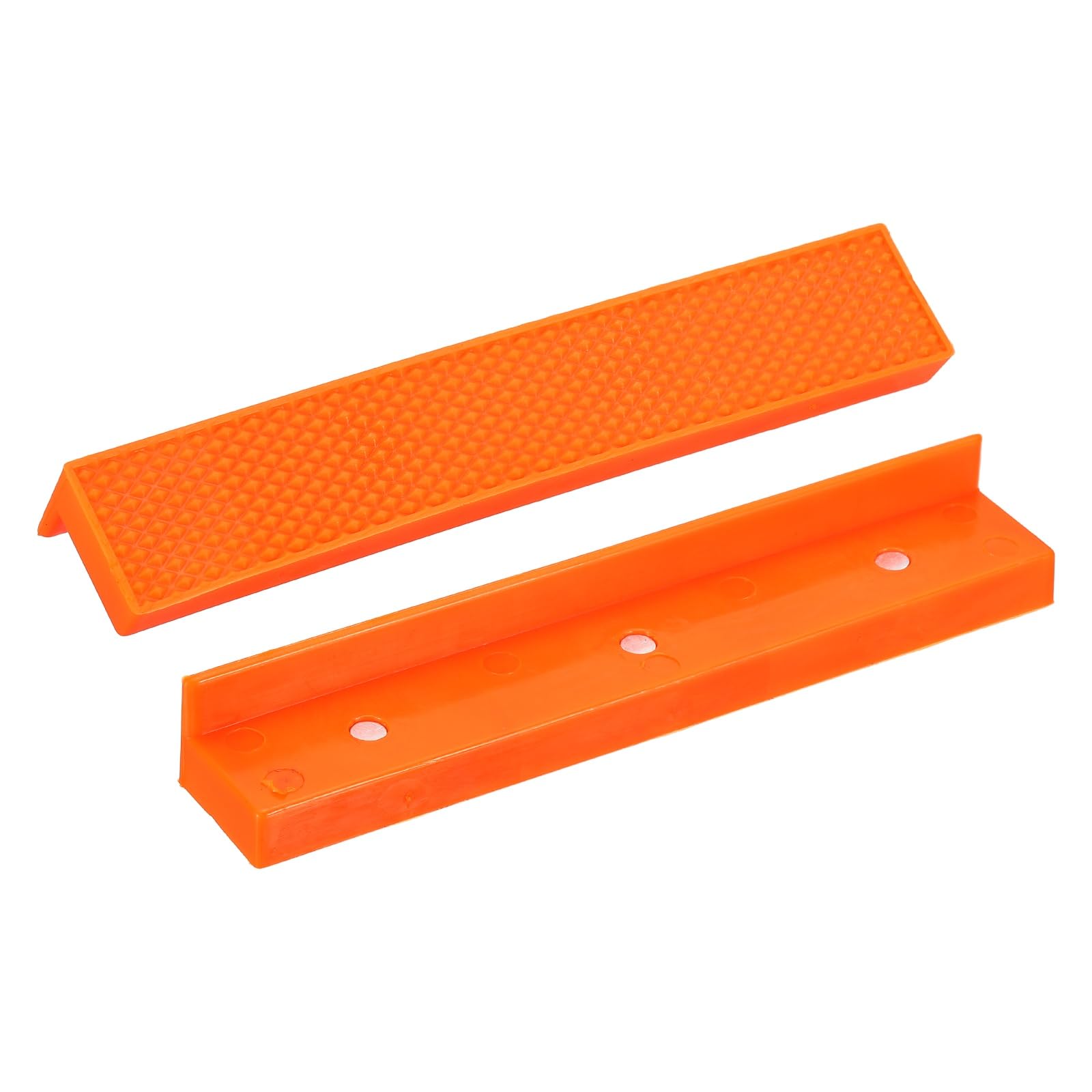 sourcing map 1 Set Vise Jaw Pads 6" Rubber Flat Magnetic Vise Soft Jaws Standard Anti-Scratches Vice Covers Tools for DIY Making Woodworking Clamping Plumbing, Orange
