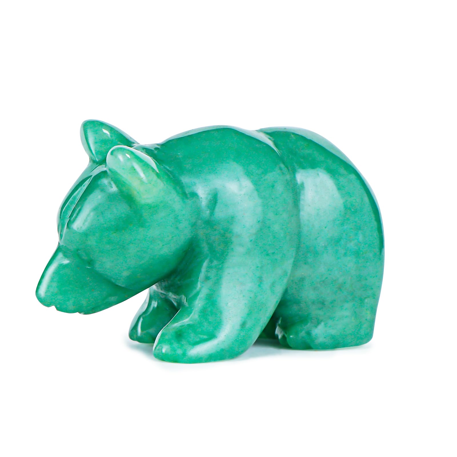 Hxswkk 2" Green Aventurine Crystal Bear Figurine Gifts for Hand Carved, Gemstone for Office Bear Statues Home Decor